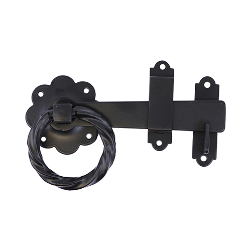 Twisted Ring Gate Latch  Black