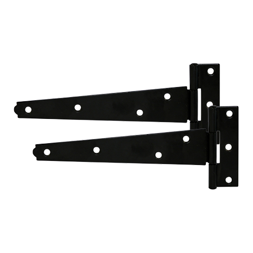 Pair Of Light Tee Hinges - 12&quot; Black