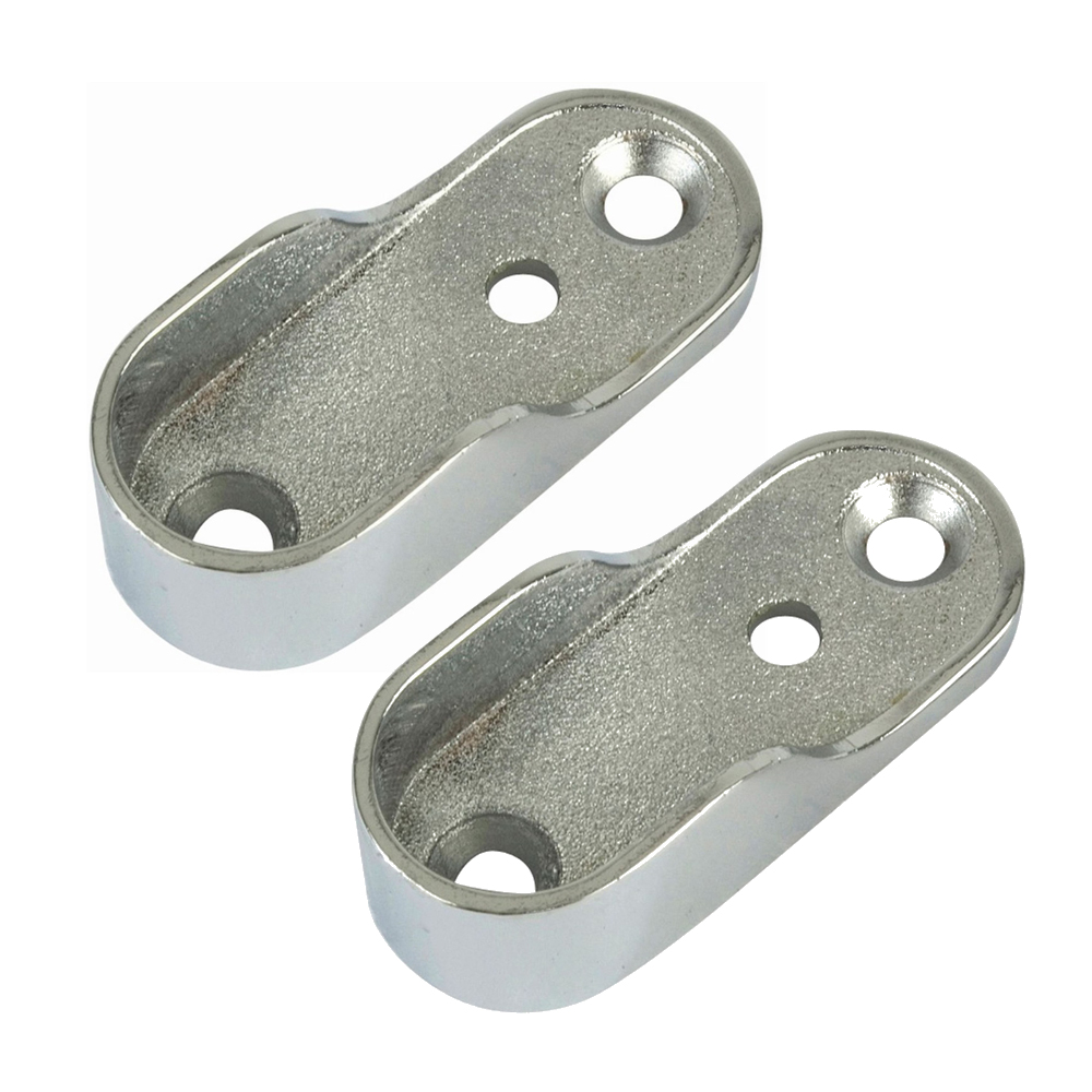 Oval Wardrobe Tube End Bracket Set of Two