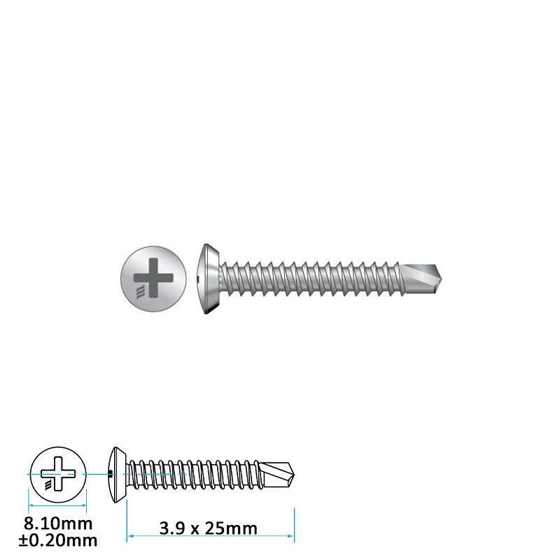 Friction Hinge Screws - 3.9 x 25mm (Pack of 100)