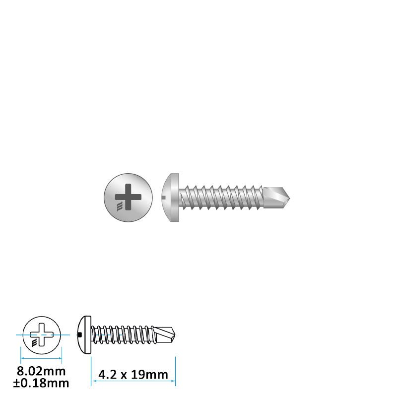 Pan Head Window Screws - 4.2 x 19mm (Pack of 100)