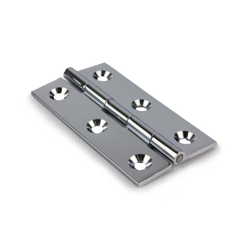 2.5&quot; Solid Brass Cabinet Butt Hinge Polished Chrome (1pr)