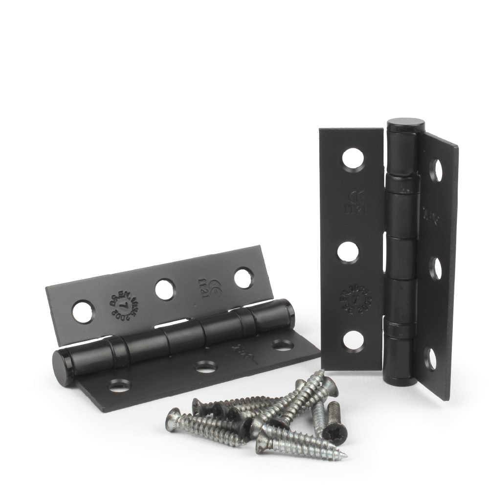 3&quot; Internal Ball Bearing Hinge Black (1pr)