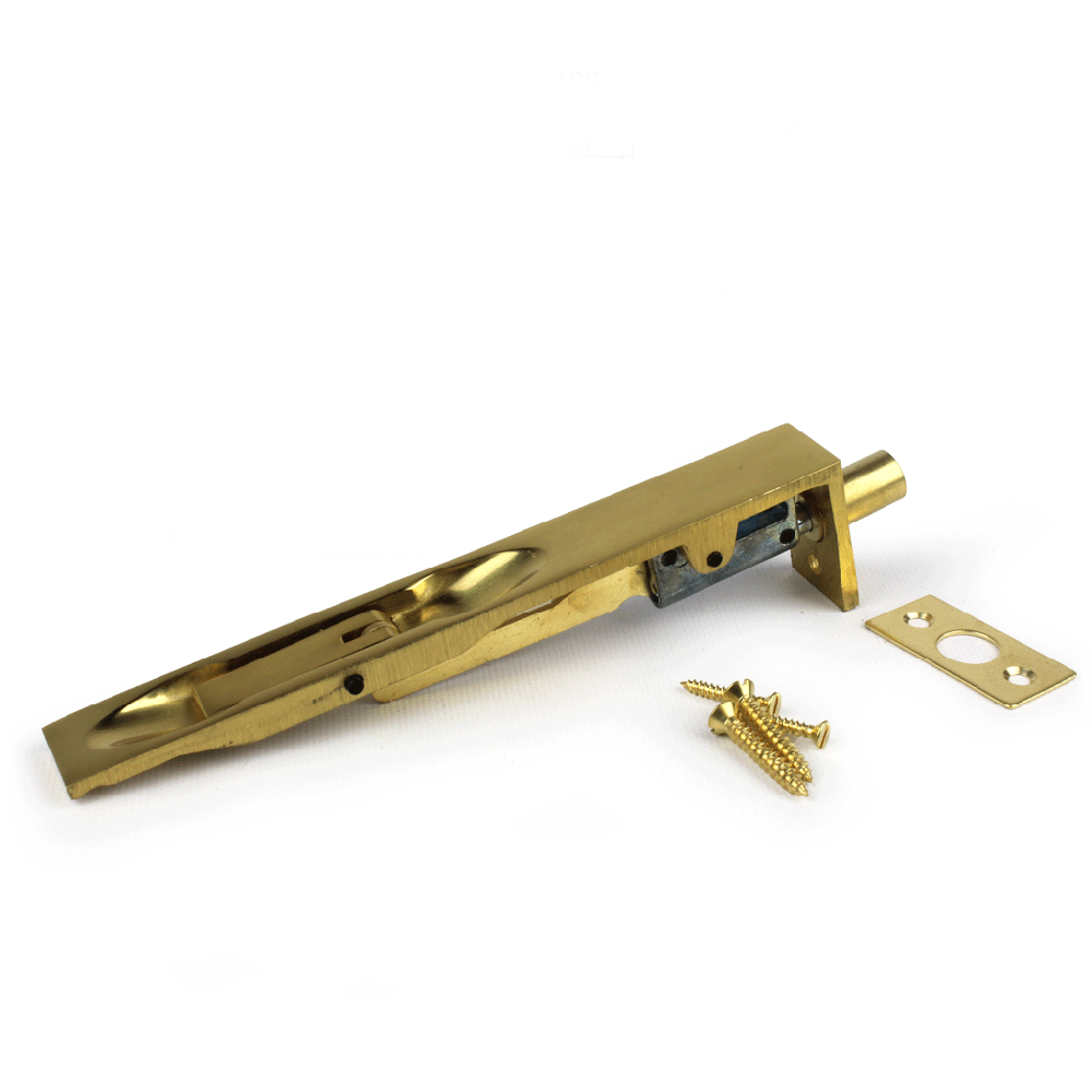 6&quot; Lever Action Flush Bolt AA80 - Polished Brass