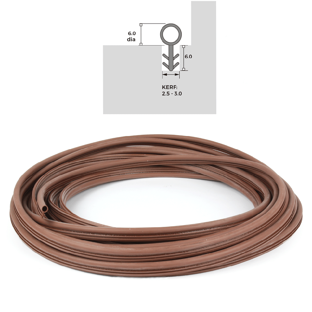 6mm Bubble Seal - Brown - 10m Coil