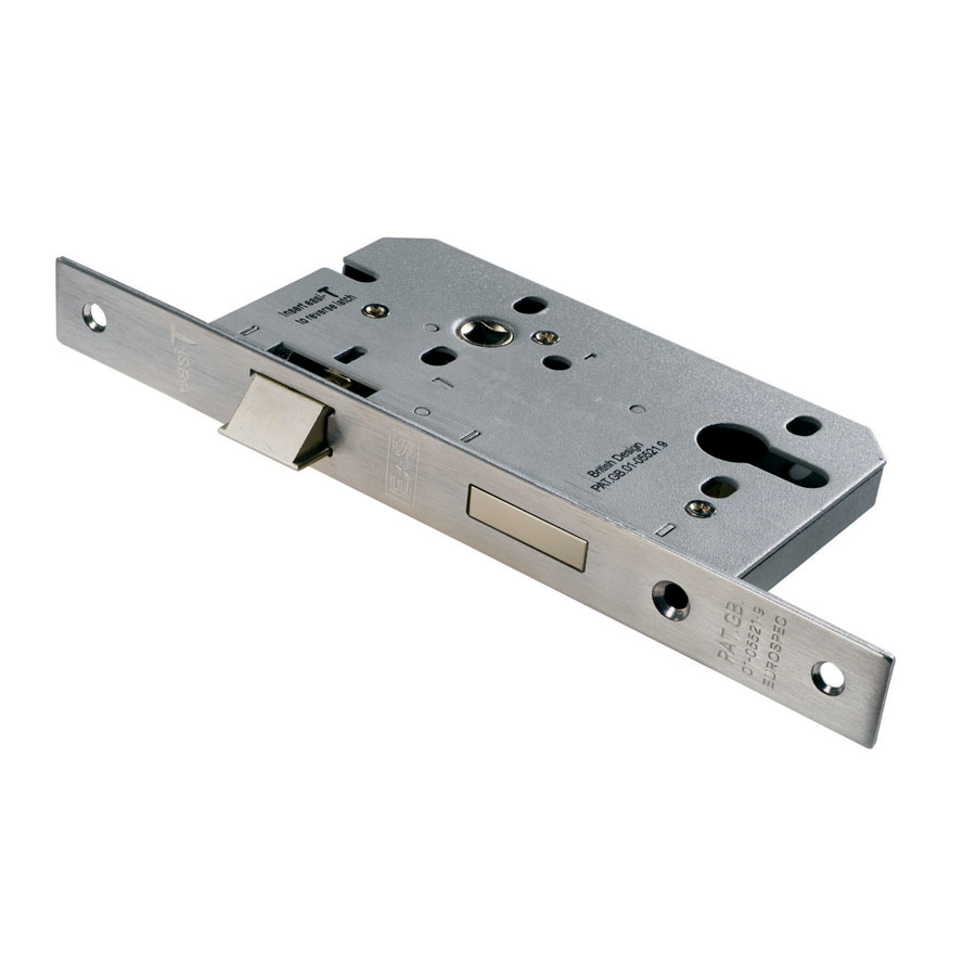 DIN Euro Profile Mortice Lock 55mm Square End Stainless Steel