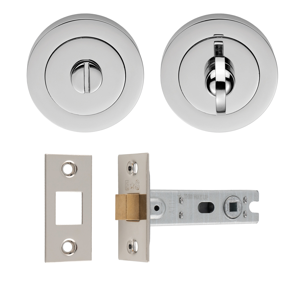 Turn & Release Bathroom Pack Polished Chrome - Door Kit