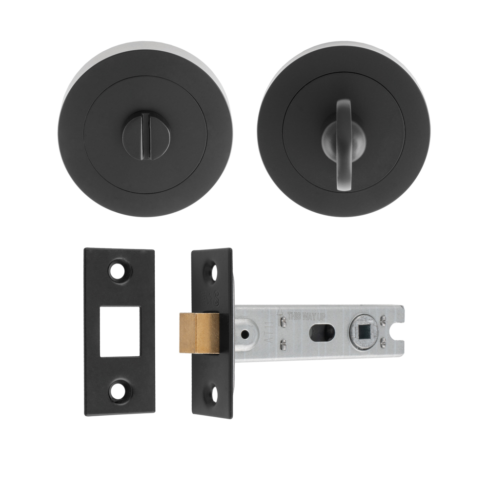 Turn & Release Bathroom Pack Matt Black - Door Kit