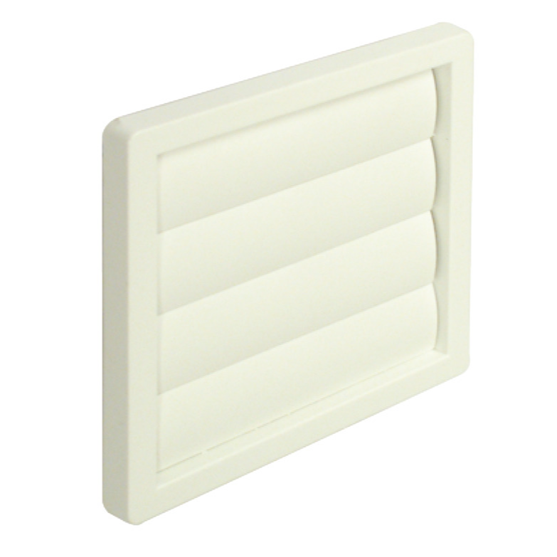 Wall Grille Gravity Flap With 100mm Spigot White