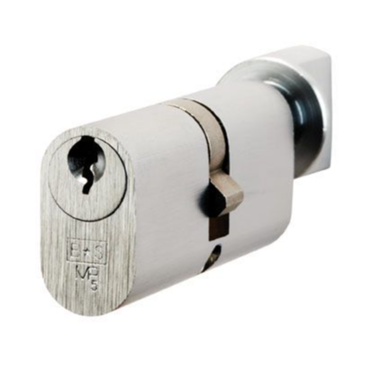 35/35 Oval Cylinder Key & Thumbturn Satin Chrome