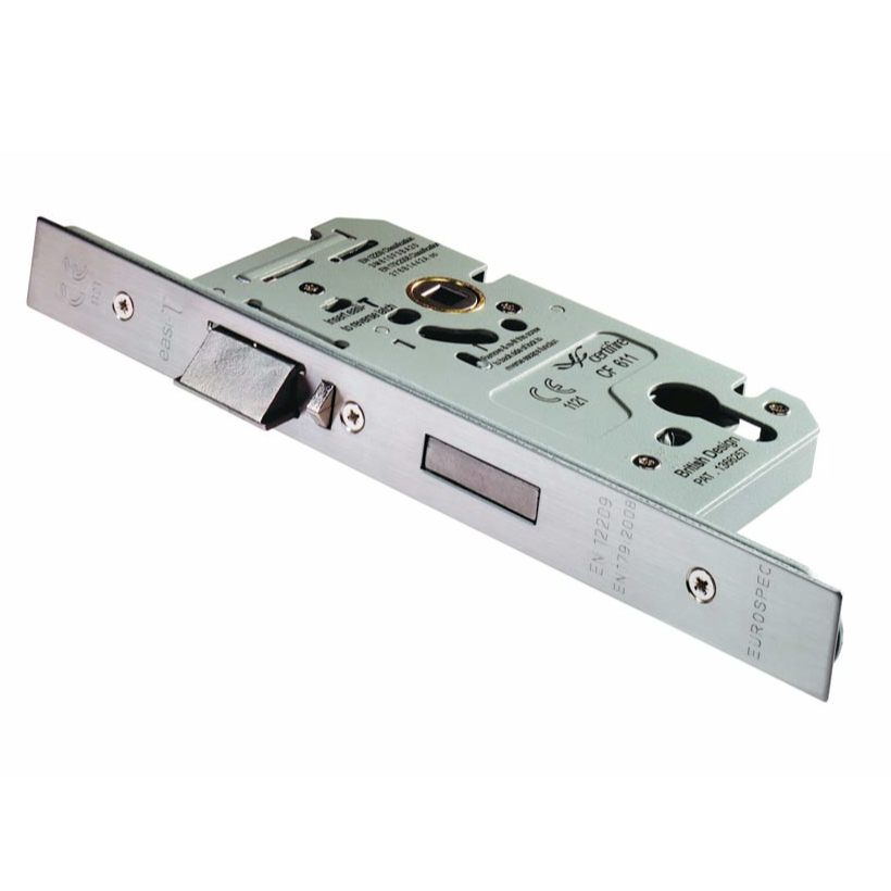 DIN Euro Profile Escape Mortice Lock 60mm Square End Stainless Steel