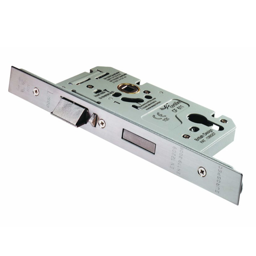 DIN Euro Profile Escape Mortice Lock 60mm Square End Stainless Steel