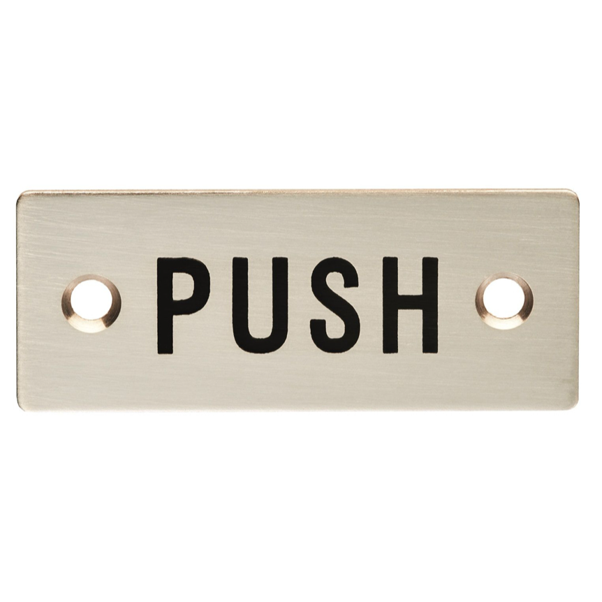 PUSH Stainless Steel Signage 75mm x 30mm
