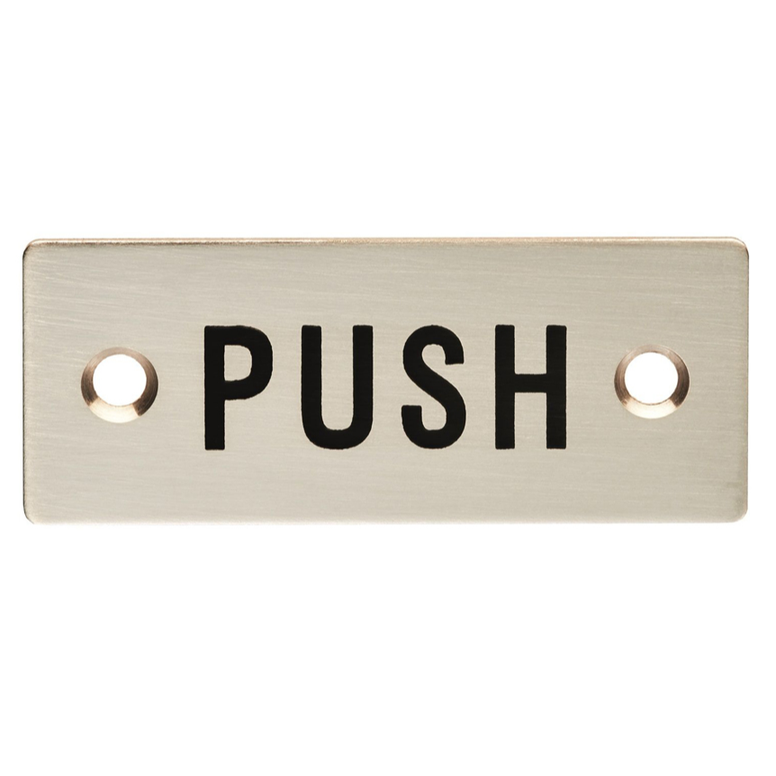 PUSH Stainless Steel Signage 75mm x 30mm