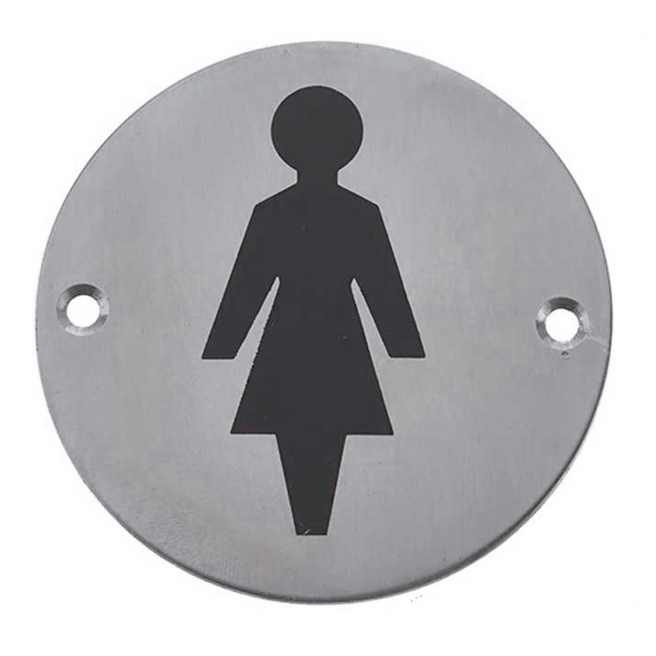 Female Pictogram Sign 75mm Stainless Steel