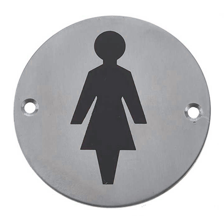 Female Pictogram Sign 75mm Stainless Steel