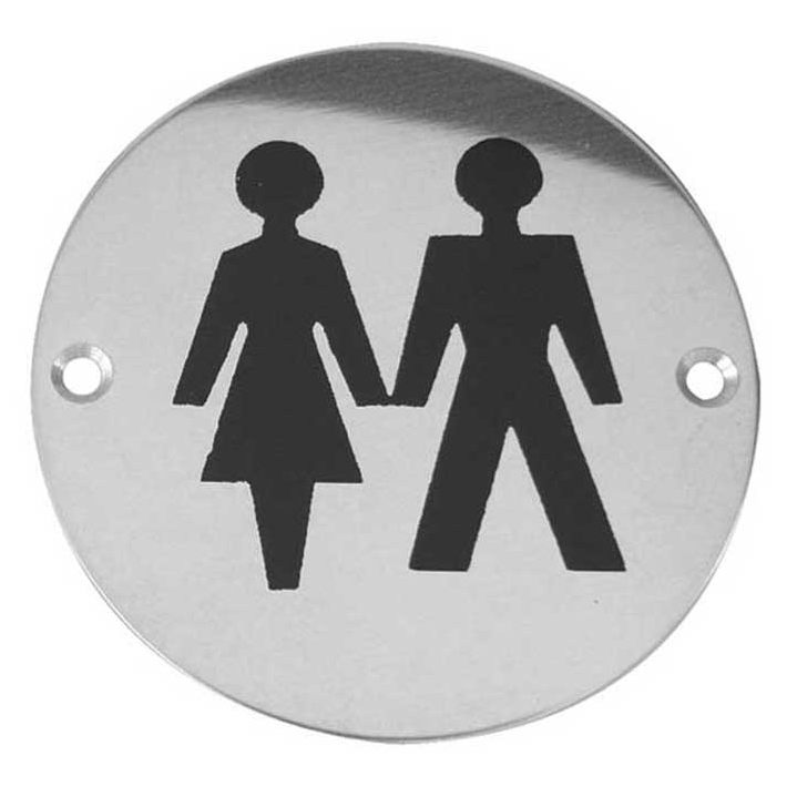 Unisex Pictogram Sign 75mm Stainless Steel 