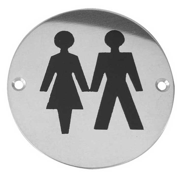 Unisex Pictogram Sign 75mm Stainless Steel 