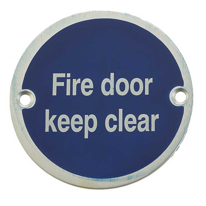 Fire Door Keep Clear Signage 75mm Aluminium SAA