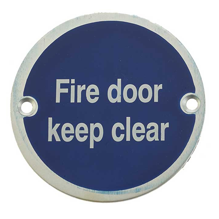 Fire Door Keep Clear Signage 75mm Aluminium SAA
