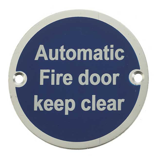 Automatic Fire Door Keep Clear Signage 75mm Aluminium SAA