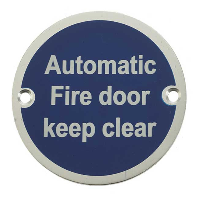 Automatic Fire Door Keep Clear Signage 75mm Aluminium SAA