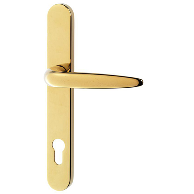Sparta UPVC Door Handle - Long - Pz92 / 210mm Fixing Centres Gold