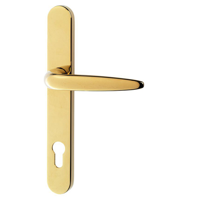 Sparta UPVC Door Handle - Long - Pz92 / 210mm Fixing Centres Gold