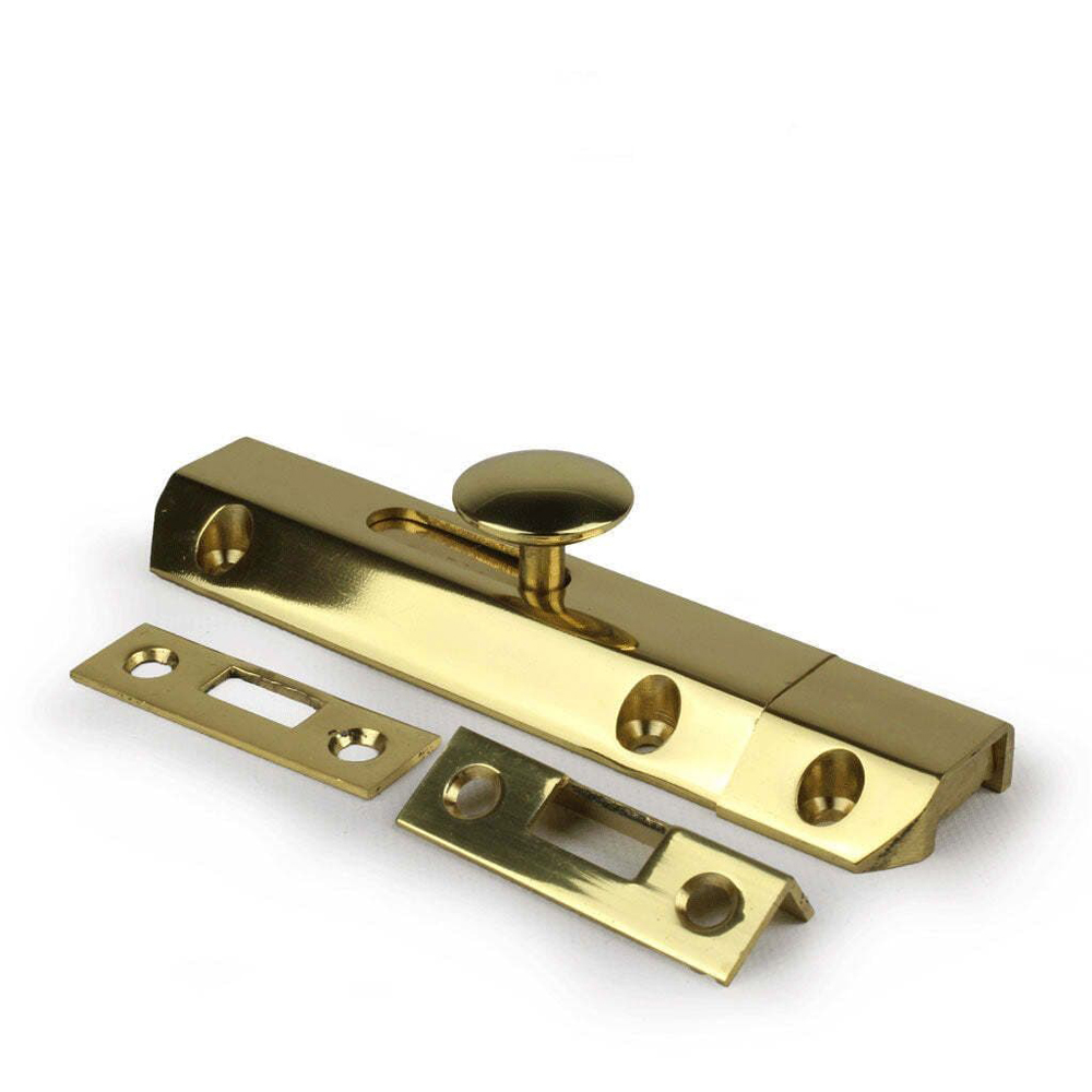 AQ81 Surface Bolt 4&quot; Polished Brass