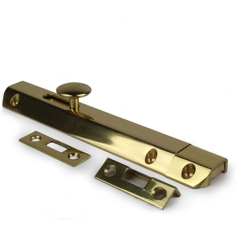 AQ82 Surface Bolt 6&quot; Polished Brass