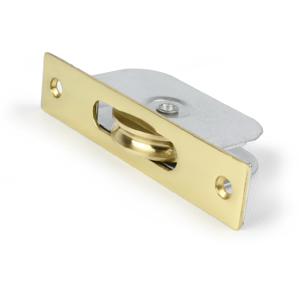 Axle Pulley Polished Brass Square Ends