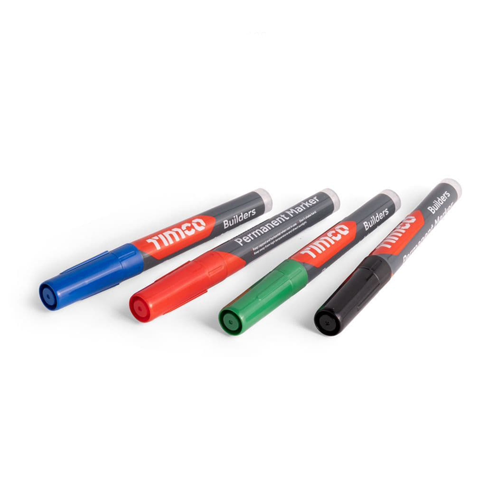 Builders Permanent Marker Pens Set of 4