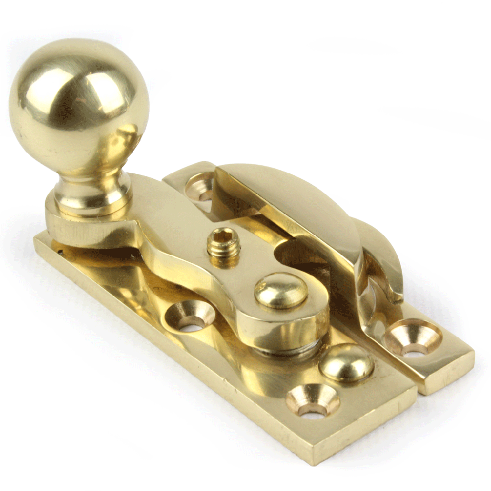 Claw Catch Window Fastener Locking Polished Brass