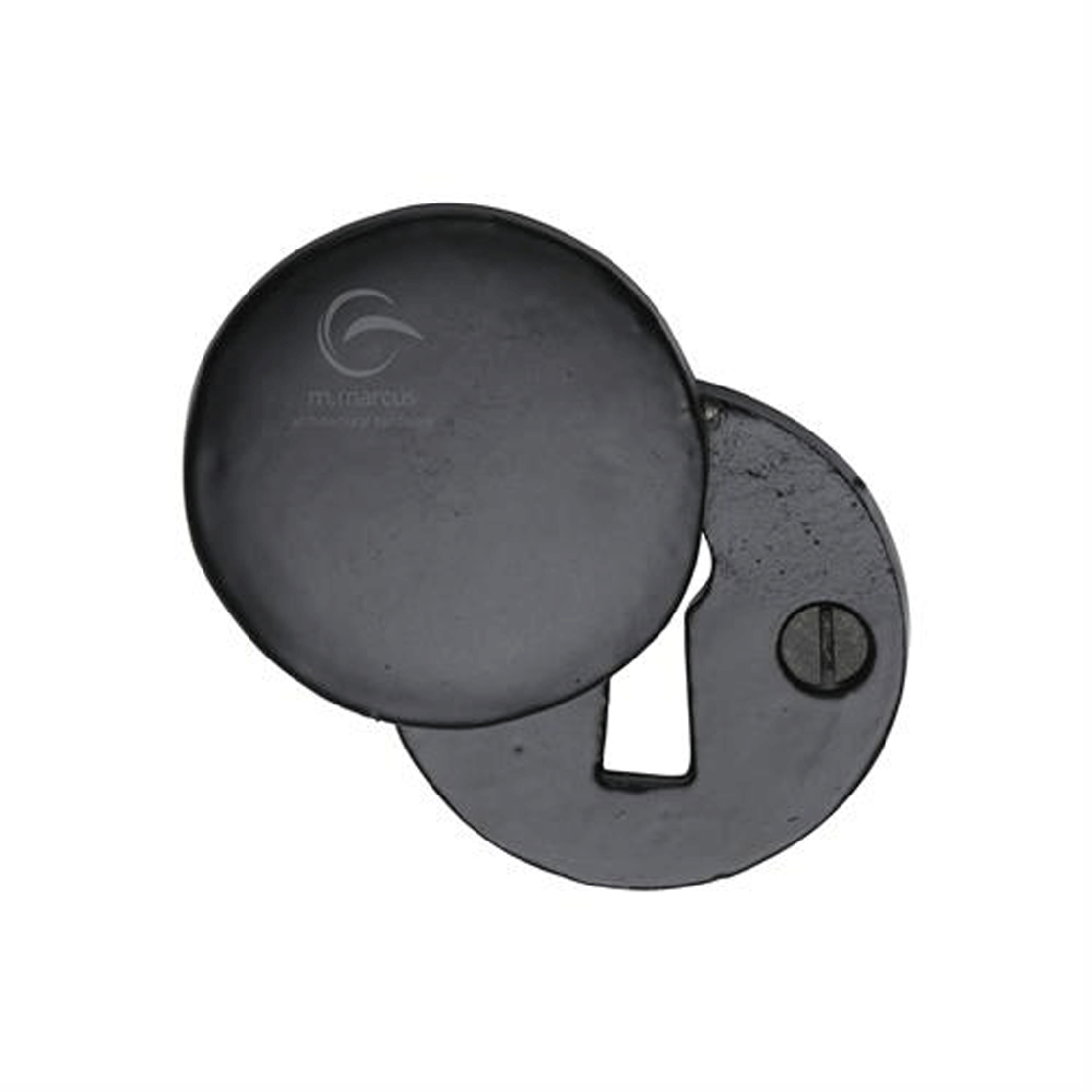 Covered Round Escutcheon - Standard Key - Smooth Black Iron