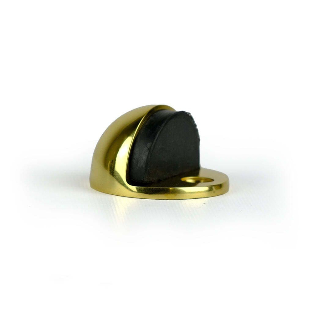 Door Stop Oval - Floor Mounted Polished Brass