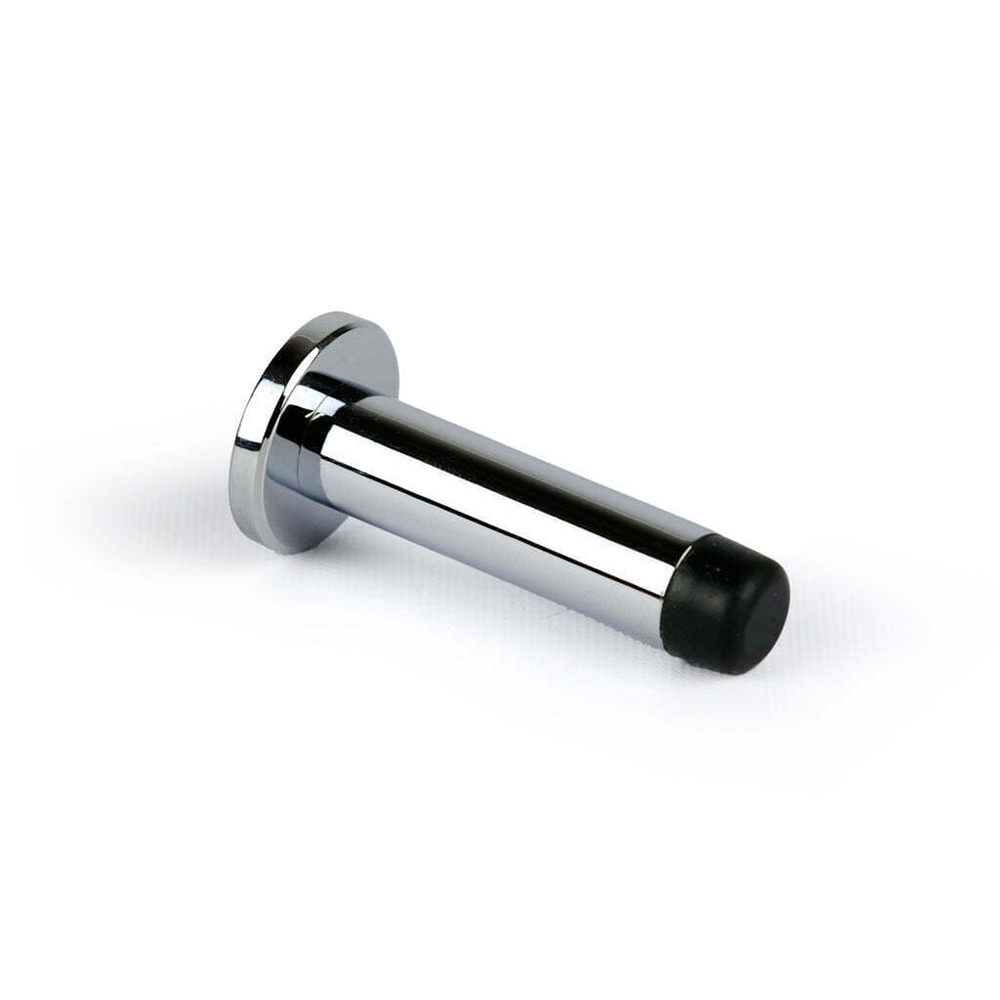 Door Stop on Rose - Wall Mounted Polished Chrome AZ21CP