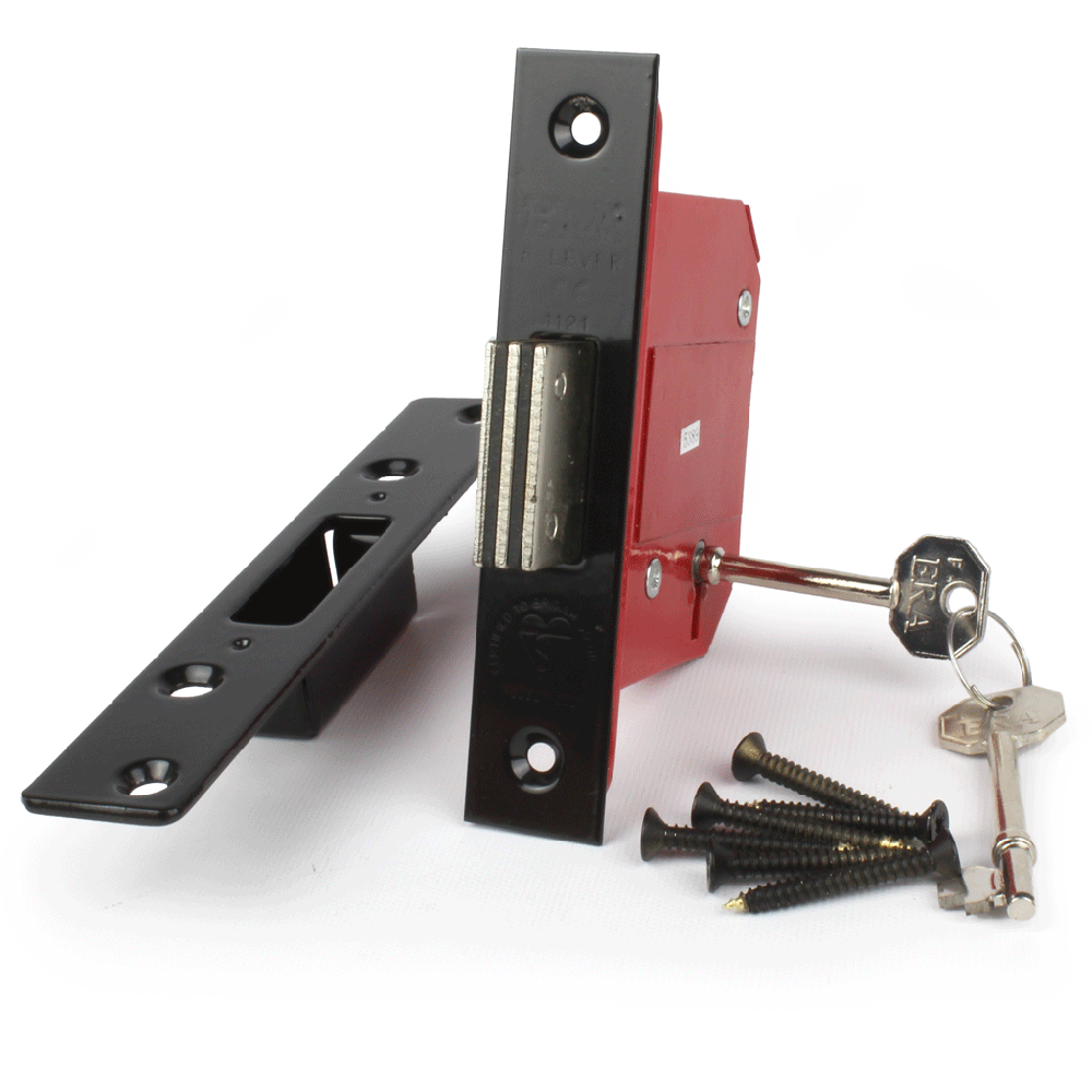 ERA 5 Lever British Standard - 2.5&quot; (63mm) Fortress Deadlock Black