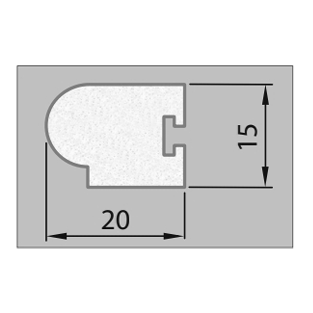 Exiwood Staff Bead 20mm x 15mm White T Slot 3m