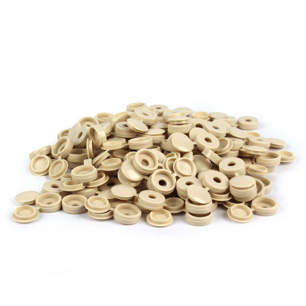 Hinged Screw Cover Caps Pack Of 100 - Beige