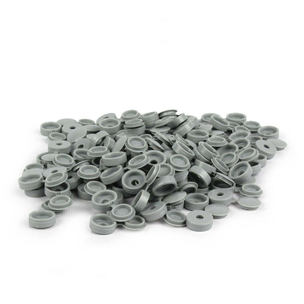 Hinged Screw Cover Caps Pack Of 100 - Light Grey