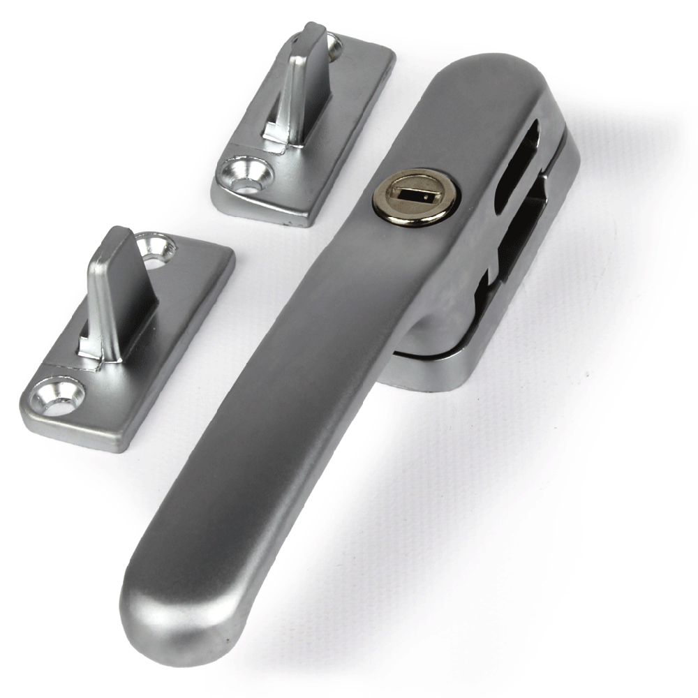 Modern Locking Wedge Fastener Satin Silver