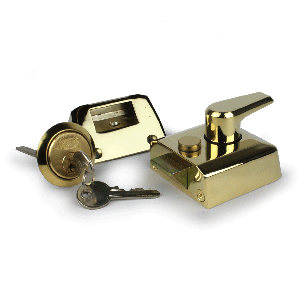 Narrow Stile Nightlatch 40mm Polished Brass