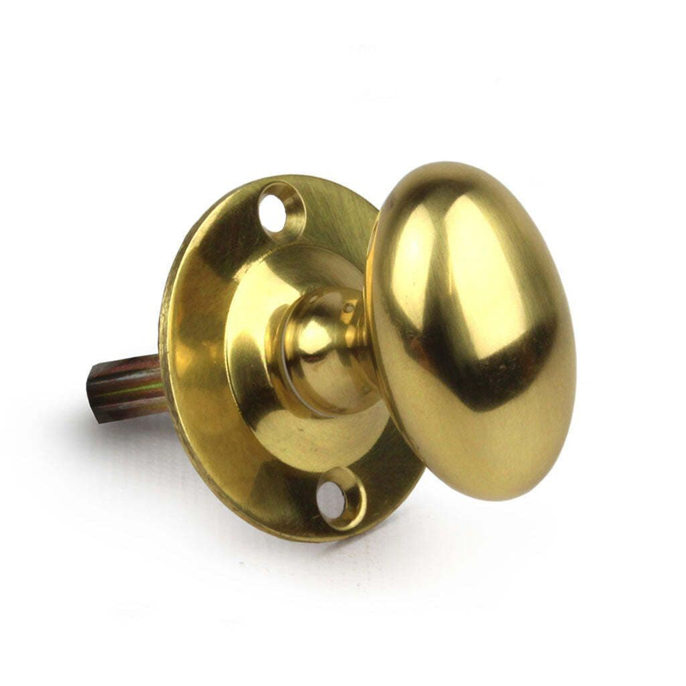 Oval Knob Mortice Bolt Thumbturn Spline Drive Polished Brass