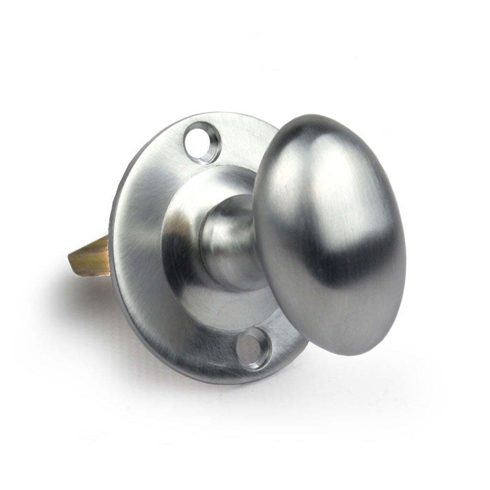 Oval Knob Mortice Bolt Thumbturn Spline Drive Satin Chrome