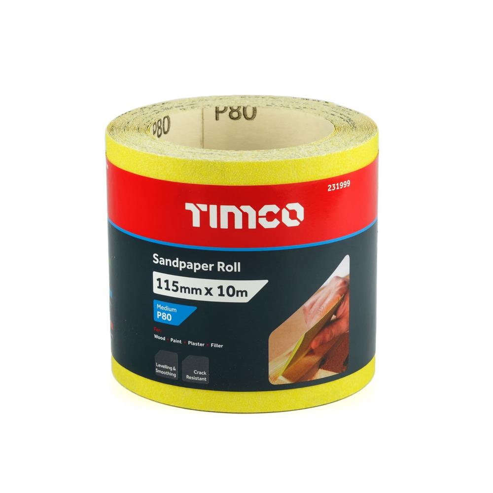 Sandpaper Roll 115mm x 10m 80 Grit