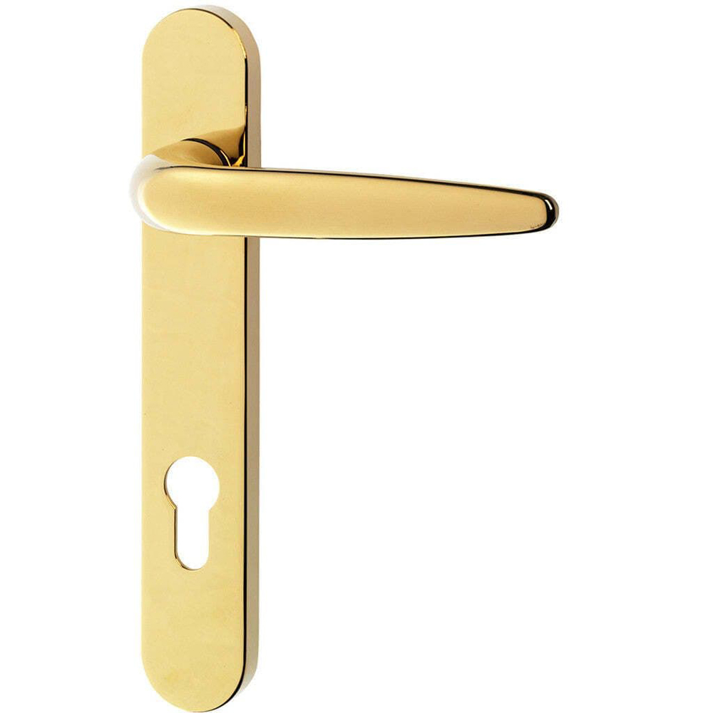 Sparta UPVC Door Handle - Short - PZ92 / 122mm Fixing Centres Gold